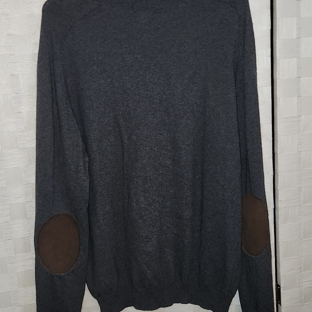 Banana Republic Dark Gray Crewneck Cotton Cashmere Blend Mens Sweater SZ L - Picture 3 of 3